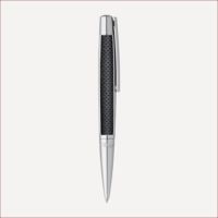 Kugelschreiber mit perforiertem Leder- und Palladiumfinish Schwarz