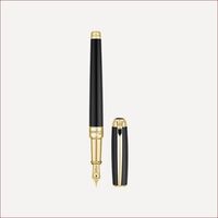 Line D Medium-Füllfederhalter Schwarz Goldfinish