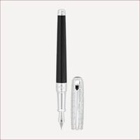 Line D Ffüllfederhalter Medium Dandy Duo Tone Palladium, Schwarz