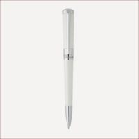 Kugelschreiber mit Palladiumfinish und natürlichem Lack Strahlendes Weiß