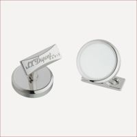 Manschettenknöpfe mit Palladiumfinish Beige Weiß, Grau