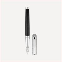 Line D Medium Duo Tone-Füllfederhalter Schwarz, Silber