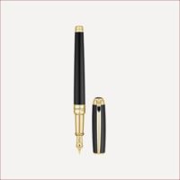 Line D Medium-Füllfederhalter Schwarz Goldfinish