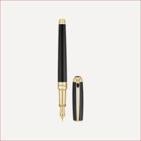 Line D Medium-Füllfederhalter Schwarz Goldfinish