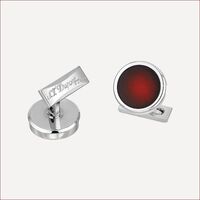 Runde Manschettenknöpfe mit Sunburst-Effekt in Rot
