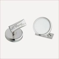 Manschettenknöpfe mit Palladiumfinish Beige Weiß, Grau