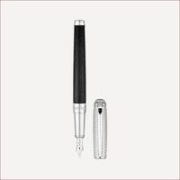 Line D Medium Duo Tone-Füllfederhalter Schwarz, Silber