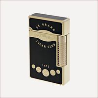 Ligne 2 Feuerzeug Le Grand S.T. Dupont Cigar Club Schwarz Natürlicher Lack