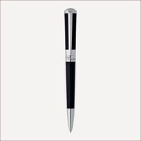 Kugelschreiber mit Palladiumfinish und natürlichem Lack Schwarz